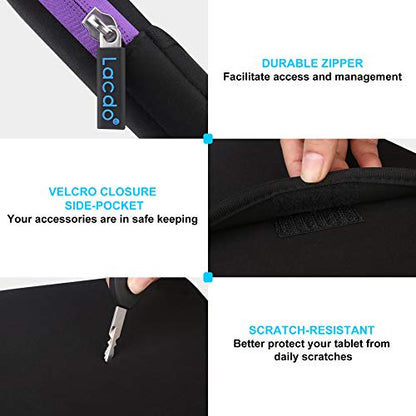 Lacdo Tablet Sleeve Case for 13 inch New iPad Air M4 M3 M2 2026-2024, 13 inch iPad Pro M5 M4 2025-2024, 12.9 inch iPad Pro 6 5 4 3 with Magic Keyboard and Smart Keyboard Folio Protective Bag, Purple - color: Purple, size: 12-13 Inch