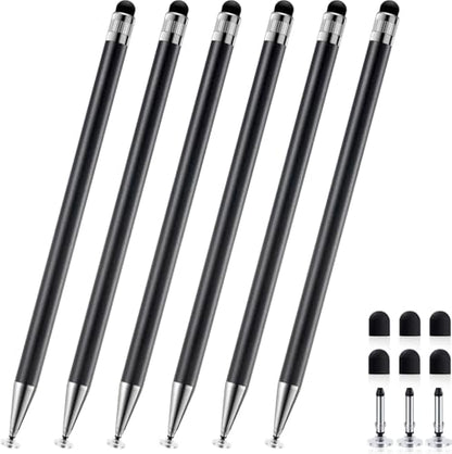 ChaoQ Stylus Pen for Touchscreen 6pcs 2-in-1 Stylus Pen for iPad iPhone | High Sensitivity and Precision Suitable for iPad iPhone Android Tablets and All Touch Screens - (Black) - color: 6 Black