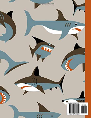 Primary Composition Notebook: Shark Handwriting Practice Paper With Dotted Mid Line And Drawing Space For Grades K-2 | Shark Draw And Write Journal For Kids | 120 Pages | 8.5 x 11 In