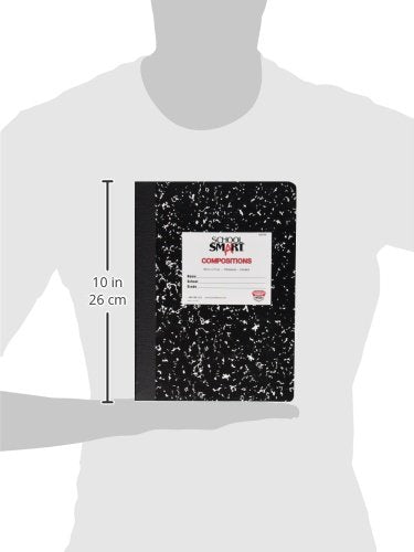 School Smart Hard Cover Composition Book, Unruled, 9-3/4 x 7-1/2 Inches, 100 sheets - size: 1 Count (Pack of 1)