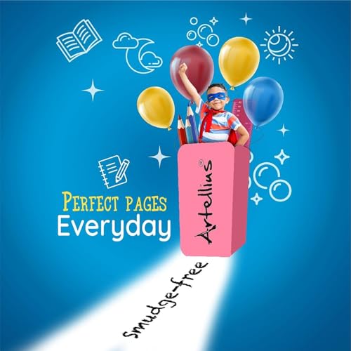 Artellius Pink Erasers | Latex & Smudge Free | Bulk School Supplies | Classrooms, Teachers, Homeschool, Office, Art Class | Large Size (Pack of 100) - size: 100 pack