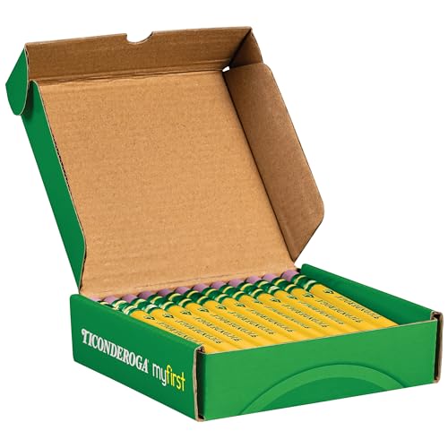Ticonderoga My First Short Triangular Pencils, 36 Pencils/Pack, 1 Pack | Wood-Cased, #2 HB Soft, Yellow - size: 1 Count (Pack of 36)