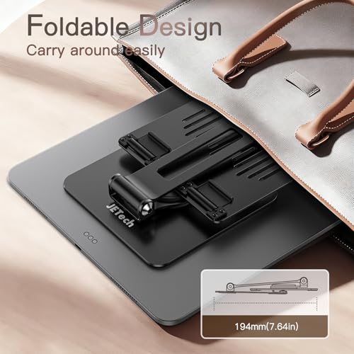 JETech Tablet Stand, Adjustable Swivel Desktop Holder with 360 Degree Rotating Base, Foldable Cradle for iPad/iPad Air/Pro/Mini, Galaxy Tab A11/A9/S11/S10 FE, Tab/Phones(4-13"), Black - color: Black