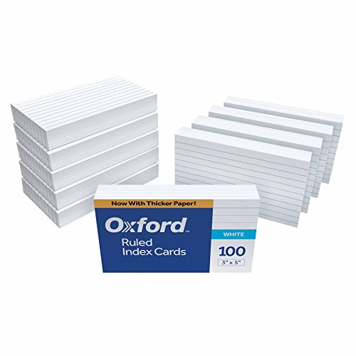 Oxford Ruled Index Cards, 3" x 5", White, 1,000 Cards (10 Packs of 100) (31) - size: 3 x 5, 1000 Count