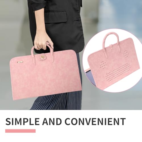 PU Laptop Sleeve Pink With Handle Protective Case Laptop Protective Case(14 inch) - color: 14 Inch