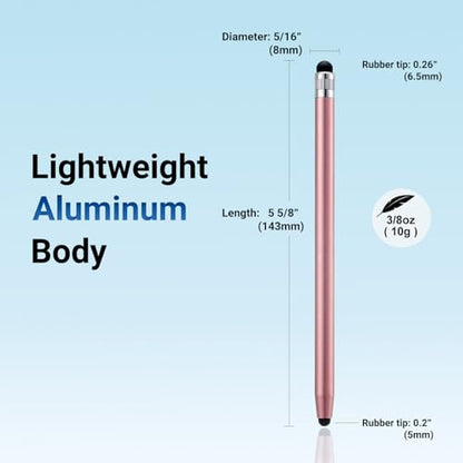 LINFANC 12Pcs Rose Stylus Pen for Touchscreen, 2-in-1 Stylus Pen for iPad | High Precision & Sensitivity, Aluminum Body, Suitable for iPad iPhone Android Smartphone Tablet Switch and All Touch Screens - color: 12 Rose Gold