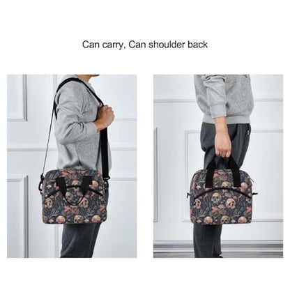ALAZA Skulls and Jellyfish Insulated Lunch Bag Women Men Portable Reusable Cooler Lunch Tote Bag for Work Office Picnic College - color: Multi 06