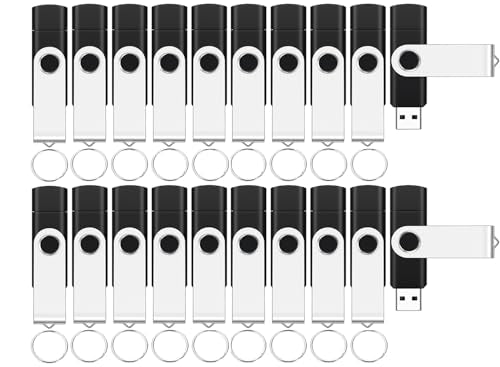 EASTBULL 20Packs of 4GB FAT32 USB2.0 & Type-C Flash Drive Bulk (Black) | 2-in-1 Dual Flash Drive Bulk USB-A + USB-C 4GB Thumb Drives Pack Compatible with Smartphones, Computers, Tablets, Mac - color: 4GB20P(Black)