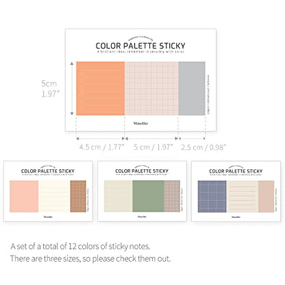 Monolike Color Palette Sticky Plan 30p B Set 4P - Self-Adhesive Memo Pad 30 Sheets - color: Plan 30p B