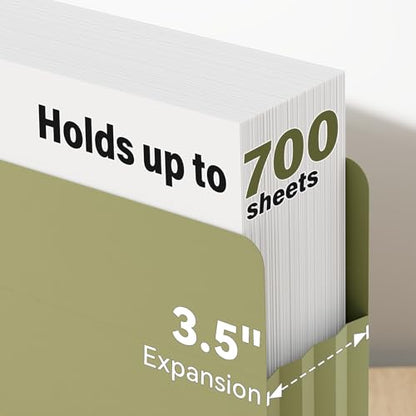 Ansook Leagl Size Expanding File Folders,6 Pack 5.25" Accordion File Pockets Folders,Heavy Duty Expandable File Folders for Cabinet,with Straight-Cut Tab,Holds 8.5" x 14" documents & Manila Folder - size: 3.5" Expansion, style: LEGAL (9.25"×14.75")