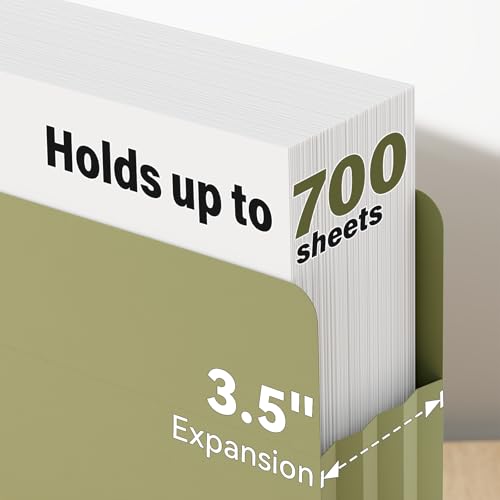 Ansook Expanding File Pockets 3.5" Expansion,6 Pack Extra Capacity Poly File Pockets,Heavy Duty Letter Size File Pockets for Cabinet with Straight-Cut Tab,Holds 8.5" x 11" documents & Manila Folder - size: 3.5" Expansion, style: LETTER (8.5 "x 11")