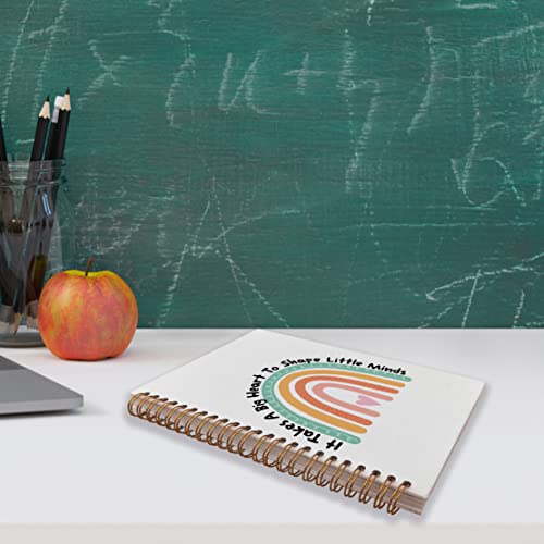 VNWEK Teacher Appreciation Gifts Spiral Notebook Journal 5.5 x 8.3 inches,It Takes a Big Heart to Shape Little Minds Boho Rainbow Lined Hardcover Spiral Notebook,Thank You Gifts for Teacher - color: jsj-notebook-11