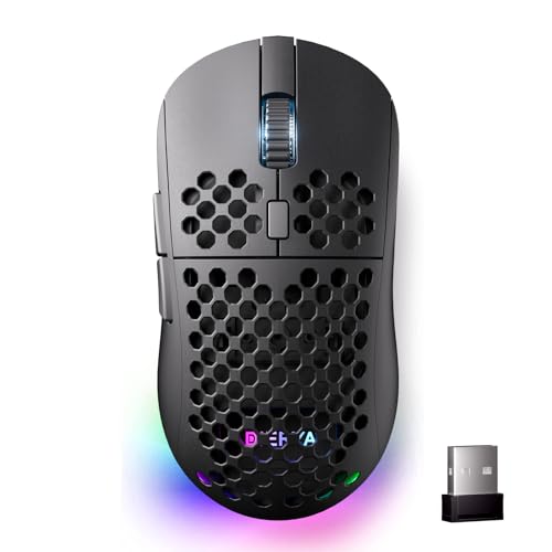 DIERYA M1 Wireless Gaming Mouse, 24000DPI, 180Hrs Battery, 16.8M RGB, 6 Programmable Buttons, Lightweight, Tri-Mode (2.4G/BT5.2/USB-C) for PC/Mac/Laptop - Black - color: Black