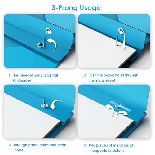 2 Pocket Plastic Folders with 3 Prongs, 5 Pack, Letter Size | Durable poly folders with two roomy pockets for organizing school supplies, homework, reports, and office documents.