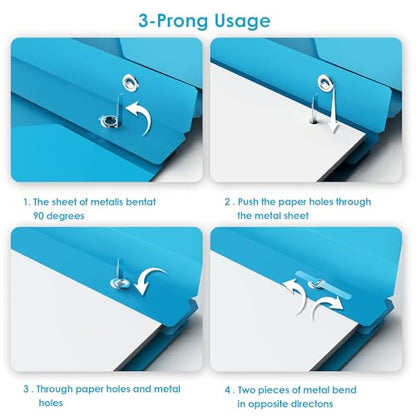 2 Pocket Plastic Folders with 3 Prongs, 5 Pack, Letter Size | Durable poly folders with two roomy pockets for organizing school supplies, homework, reports, and office documents.