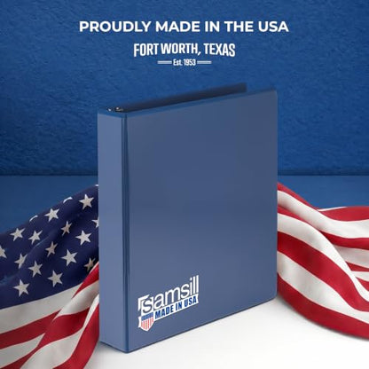 Samsill Economy 1.5 Inch 3 Ring Binder Round Ring Binder, Non-Stick Customizable Cover, Dark Blue (18502) - color: Blue, size: 1-Pack, style: 1.5-Inch