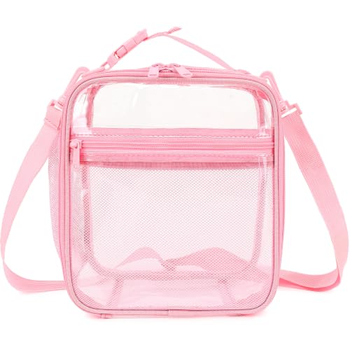FlowFly Kids Lunch box Insulated Soft Bag Mini Cooler Back to School Thermal Meal Tote Kit for Girls, Boys, PinkClear - color: PinkClear