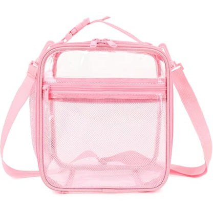 FlowFly Kids Lunch box Insulated Soft Bag Mini Cooler Back to School Thermal Meal Tote Kit for Girls, Boys, PinkClear - color: PinkClear