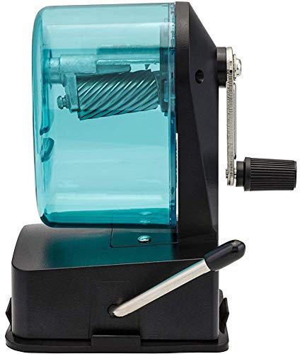 X-Acto 2012687-BLU Bulldog Vacuum Wall Mount Manual Pencil Sharpener, Blue, See-through Receptacle, Affix to Any Nonporous Surface, X-ACTO Hardened Helical Cutter