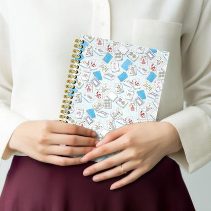 BRRNYOI Mahjong Gifts Notebook Journal 5.5x8.3, Gifts for Mahjong Women Lovers Players Journal Notebook, Mah Jong Hardcover Spiral Notebooks for Note Taking - color: 9