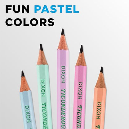 Ticonderoga® Pastel Pencils, 2 Soft, Assorted Colors, Pack Of 10 Pencils - style: 10 Count Pastel