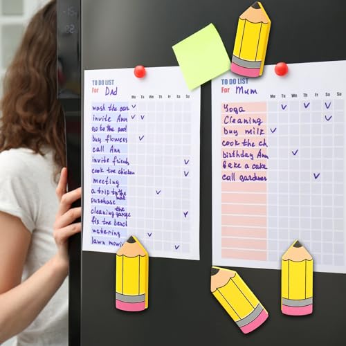 Kolldenn 8 Pcs Back to School Pencil Shaped Magnetic Dry Erase Erasers Whiteboard Cleaning Erasers Classroom Chalkboard Wiper Teacher Supplies for First Day of School Preschool Classroom