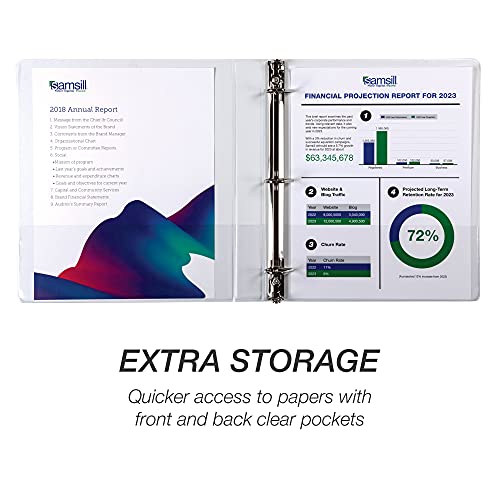 Samsill Durable 1 inch 3 Ring Binder, D Ring Binder, 100% Recycled Chipboard, White - color: White, size: 1 Pack, style: 1 Inch