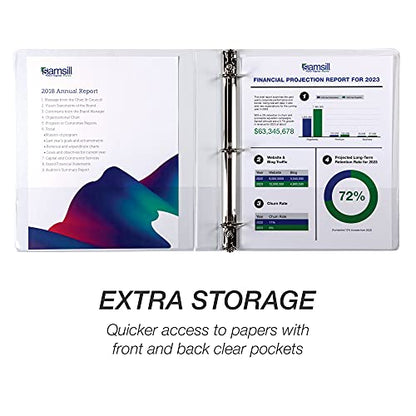 Samsill Durable 1 inch 3 Ring Binder, D Ring Binder, 100% Recycled Chipboard, White - color: White, size: 1 Pack, style: 1 Inch