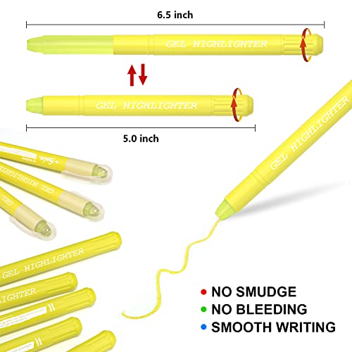 feela 24 Pack Yellow Gel Bible Highlighters Markers Pens Journaling Supplies, No Bleed Through For Highlighting Journal School Office