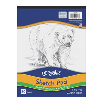 UCreate Sketch Pad, Standard Weight, 9" x 12", 50 Sheets - size: 50 Count (Pack of 1)
