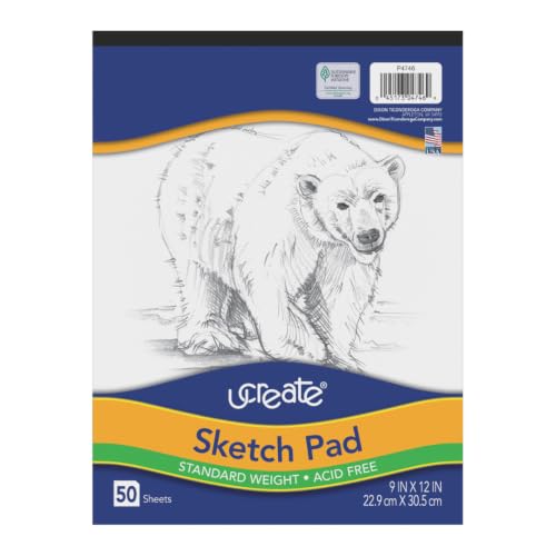 UCreate Sketch Pad, Standard Weight, 9" x 12", 50 Sheets - size: 50 Count (Pack of 1)