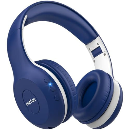 EarFun K2 Kids Bluetooth Headphones, Kids Headphones with Volume Limited, 40H Playtime, Built-in Mic, Stereo Sound, Foldable Over-Ear Headphone for School/Travel/iPad/Tablet, Blue - color: Blue