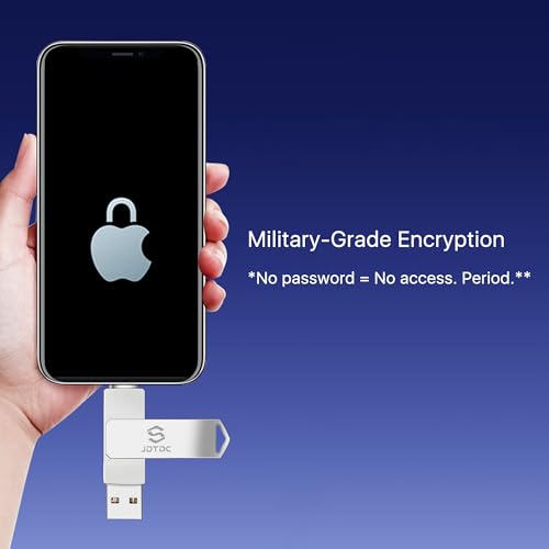 Genuine Apple MFi Certified iPhone USB Flash Drive 128GB - Real Capacity - No Fake Storage, Genuine Lightning, encrypted Auto Backup Photo Stick for iPhone iPad Photos/Videos - Avoid Fake MFi Clones! - size: 128GB (without USBC Adapter), style: 2IN1
