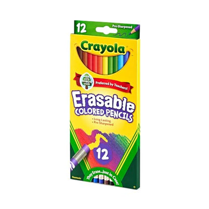 Crayola 68-4412 12 Piece Erasable Colored Pencils - 2 Pack