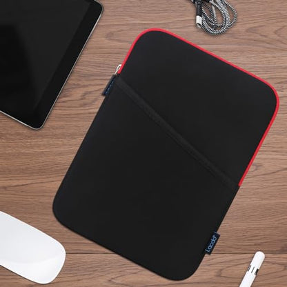 Lacdo iPad mini Sleeve, iPad mini 7 Case, Shockproof Tablet Sleeve Case Compatible with iPad mini 7 6 5 4 3 2 / Samsung Galaxy Tab A7 Lite 8.7" / Galaxy Tab A 8.0" Protective Tablet Bag, Red/Black - color: Black/Red