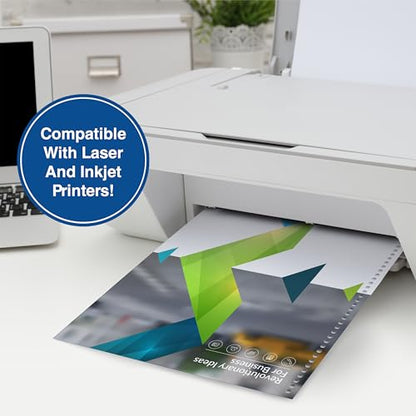 PrintWorks Professional Pre-Punched Spiral Binding Paper - 44-Hole (4:1 Pitch Hole Punch) - Book Binding Printer Paper - Made in the USA - 400 Sheets - 8.5" x 11" - 28 lb - 92 Bright White (04165)