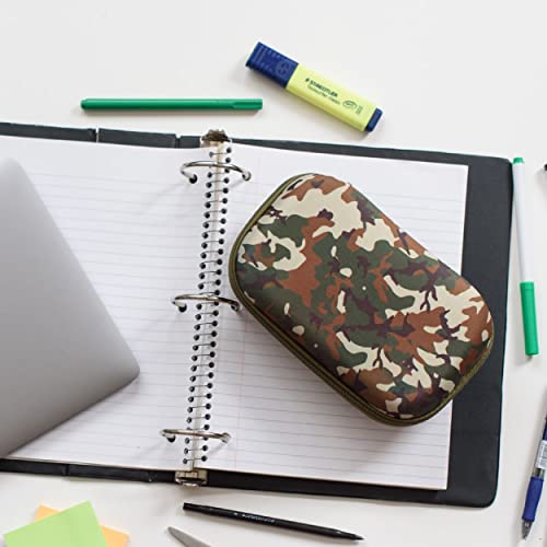 ZIPIT Camo Pencil Box for Boys, Cute Pencil Case for School, Large Capacity Stationery Organizer Box - color: Camo Green
