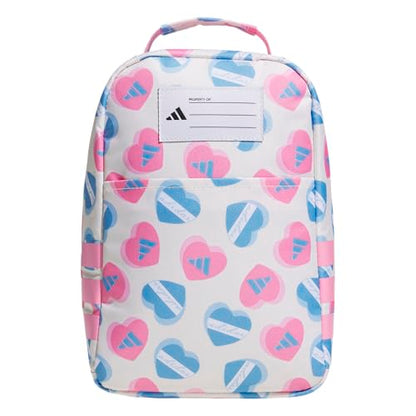 adidas Kids Santiago Lunch Bag for Girls & Boys – Insulated Cooler Lunchbox, 8L - color: 4.0/Adi Heart Melange Chalk White/ Bliss Pink