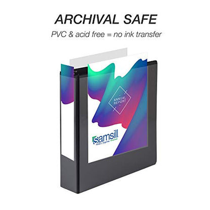 Samsill 4 Pack Durable 2 Inch 3 Ring Binders, Round Ring, Clear View Cover for Presentations, Black - color: Black, size: 2-Inch