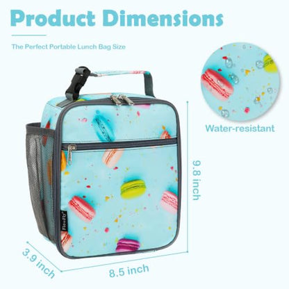 FlowFly Kids Lunch box Insulated Soft Bag Mini Cooler Back to School Thermal Meal Tote Kit for Girls, Boys, Biscuits - color: Biscuits