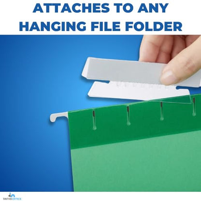 1InTheOffice Clear Hanging Folder Tabs and Inserts, Plastic Clear Tabs and Inserts, File Folder Tabs, 3-1/2" x 5/8", 100/Pack - size: 3 1/2"