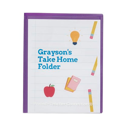 ECR4Kids 2-Pocket Parent-Teacher Classroom Communication Folder, School Supplies, Bright Purple, 36-Piece - color: Purple
