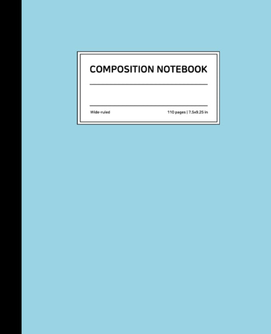 Pastel Blue(Light Navy) Composition Notebook : Wide Ruled, 7.5 × 9.25 Inches, Soft Matte Cover, 110 Pages: Assorted Colors comp journal for school student, college