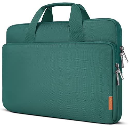 DOMISO 14 inch Laptop Case Sleeve Protective Cover Compatible with MacBook Air 15 M4 M3 M2,MacBook Pro,14-15 inch HP Dell ASUS Lenovo Chromebook,Waterproof Computer Bag with Handle,Green - color: Green, size: 14" Laptoptop/15" for mac book