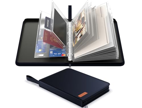 Important Document Organizer Binder, Birth Certificate Protector | Fireproof, Waterproof, Document Protectors, Fire proof Bag for Documents, 4 ring binder, Passport Storage - color: Blue