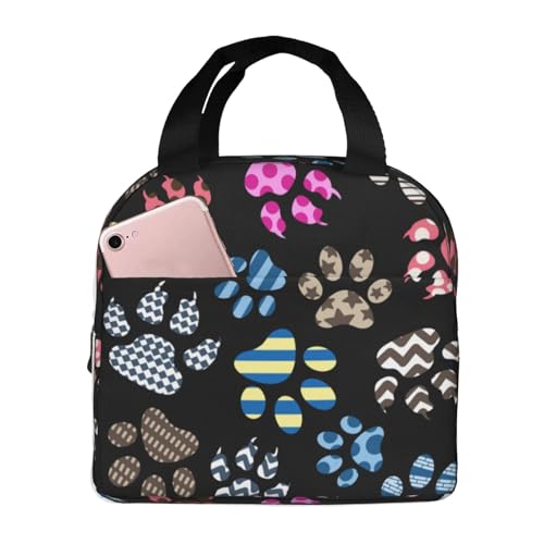 Dog Paw Lunch Bag Women Lunch Box for Women Mens Lunchbox for Work Office Picnic or Travel Cute Lunch Box Tote Bags for Gifts - color: 15