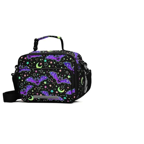MNSRUU Unisex Insulated Lunch Bag, Bat 13, Fabric, 11"x4.33"x 9.05", Ample Storage Space, Keeps Food Warm, Portable, Lightweight - color: Bat 13