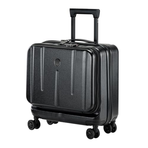 16 Inch Carry On Luggage with 2 Compartments for 14” & 15” Laptop, 16.14*8*17.12” Rolling Briefcase, Lightweight Hardshell ABS+PC Suitcase with Spinner Silent Wheels, for Business Trip, Black - color: Black, size: 16 Inch