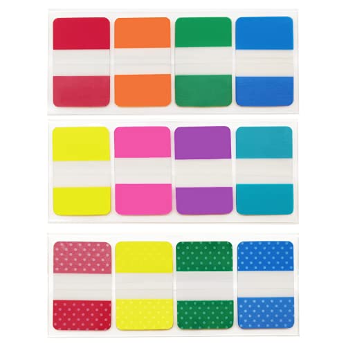 KICNIC Sticky Index Tabs 240 Pcs, 1 inch Divider Tabs Stick On, Page Marker Bookmark, Write Tab Flags Self Adhesive, 3 Dispensers, 20 Pcs/Color