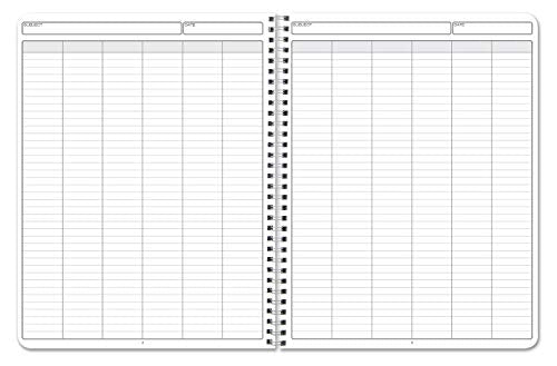 BookFactory 6 Column Log Book, Wire-O, 100 Pages | Columnar Notebook Format, 8.5'' x 11'' - Made in USA - size: 6 Column, style: Wire-O